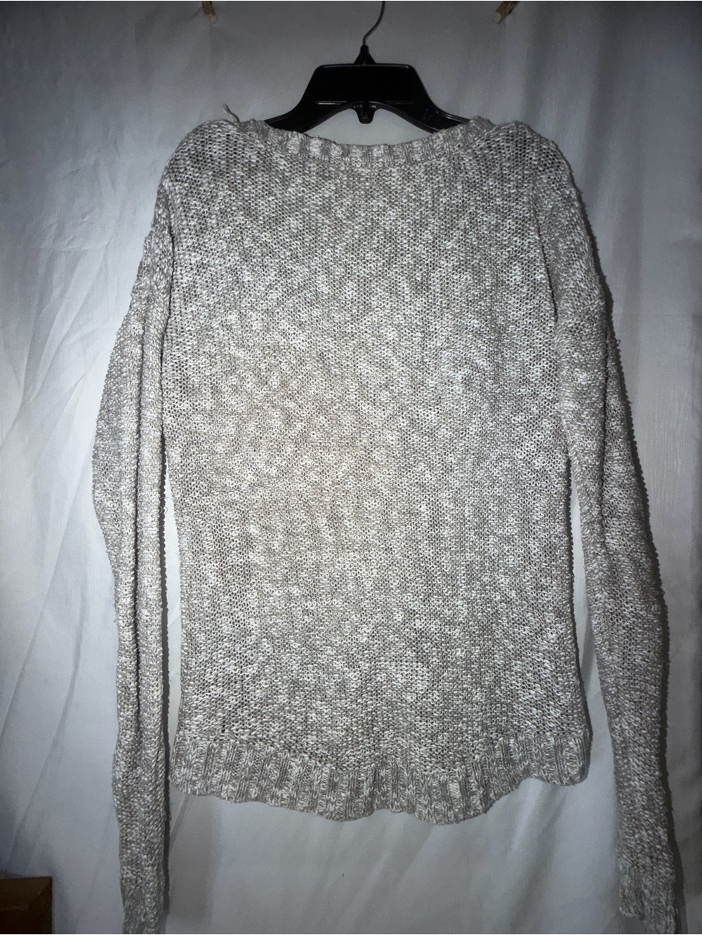 Mossimo Gray Marled Open-Knit Cable Pattern Sweater M - Picture 2 of 6